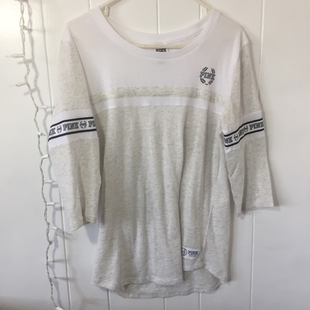 Grey and white PINK henley